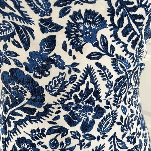 Miami of Francesca’s Square Neck Midi Dress Small Blue Front Slit Quiet Luxury - Picture 13 of 13